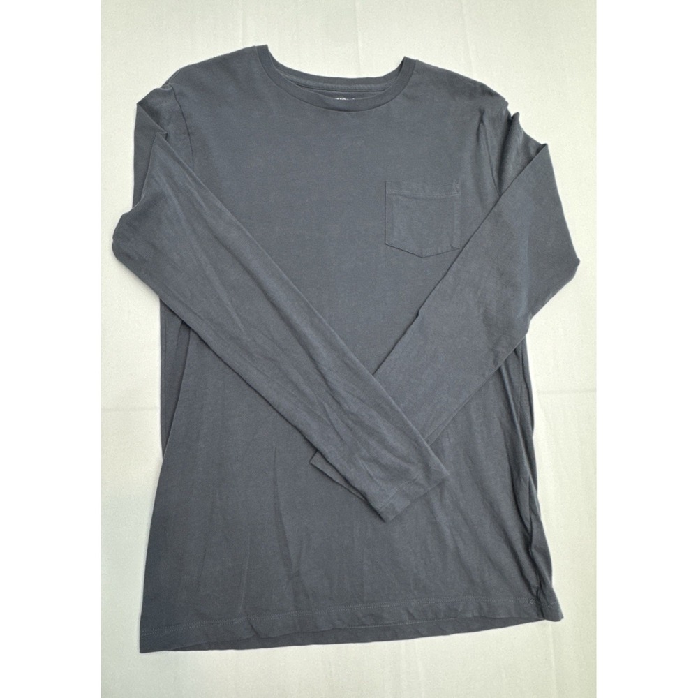 J.Crew Crewcuts Boys Blue Long Sleeve Pocket T-Shirt Size 14